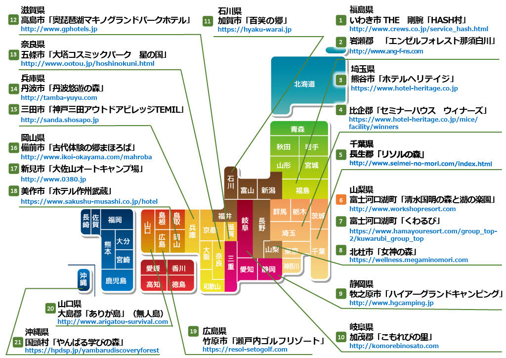 提携施設が全国に拡大中！